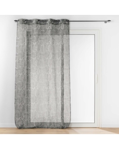 Voilage a oeillets 140 x 240 cm voile sable imprimé Pandore Noir