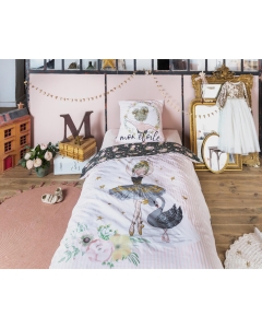 parure de lit (housse de couette + 2 taies d'oreiller) 200 x 200 cm coton imprimé mon etoile (placée)