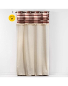 Lot de 2 Rideaux  tamisant en coton 140 x 240 cm Atlas Terracotta