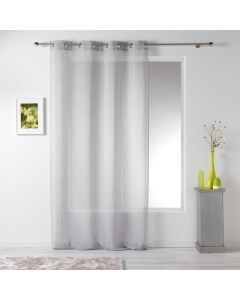 Panneau a oeillets 140 x 260 cm voile sable fils chenille linahe Gris