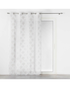 Panneau a oeillets 140 x 240 cm voile sable imprime metallise arcadie Sans