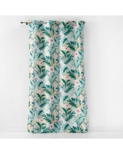 Rideau a oeillets 140 x 280 cm polyester imprime kelly Blanc