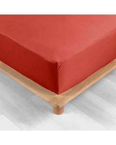Drap housse queen size 160 x 200 cm bonnet 30 cm percale de coton 78 fils Tomette