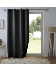 Lot de 2 Rideaux occultant 140 x 260 cm velours relief shadow Noir