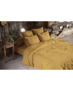 Housse de couette double gaze de coton 240 x 220 cm safran (yellow) Jaune