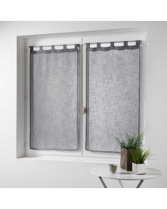 Paire droite passants 2 x 60 x 160 cm effet lin tisse haltona Gris
