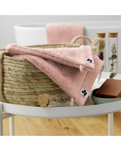 Lot de 2 gants 15 x 21 cm éponge unie garance rose poudré Rose