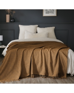 plaid 180 x 220 cm slub sixtine camel