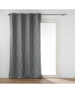Rideau a oeillets 140 x 260 cm jacquard victoria Gris