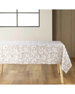 Nappe rectangle 140 x 240 cm microfibre imprimee bellys Naturel