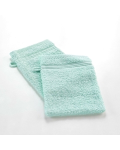 2 gants de toilette 15 x 21 cm eponge unie tendresse Celadon