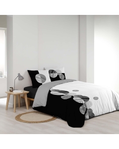 Parure de couette imprimée 260 x 240 cm + 2 taies 100% coton 57 fils Stormi