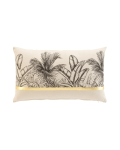 Coussin dehoussable compresse 30 x 50 cm coton/polyester imp. papaya des place Sans