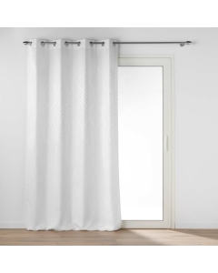 Rideau a oeillets 140 x 260 cm jacquard victoria Blanc
