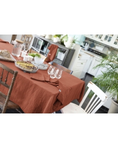 Nappe rectangle 150 x 250 cm Gaze de coton Terracotta