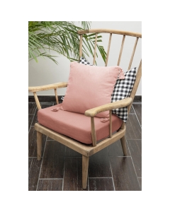 Coussin déhoussable avec pompons gaze de coton 40 x 40 cm gaïa rose pêche Rose