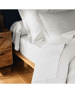 Drap plat 2 pers. 240 x 300 cm coton 57 fils Lina Blanc