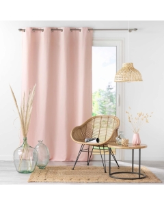 Lot de 4 Rideaux à Œillets - 140 x 260 cm - Microfibre Légère - Rose pale Absolu