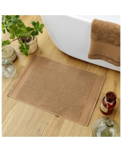 Tapis de bain 50 x 70 cm éponge unie garance camel Marron