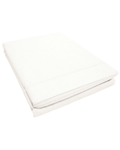 Drap plat 2 personnes 240 x 300 cm uni 57 fils lina  + point bourdon Blanche