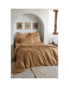 Housse de Couette 260 x 240 cm – Lyocell Uni Lysandre Camel