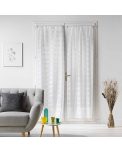 Paire droite passe tringle 2 x 70 x 200 cm voile sable candide Blanc