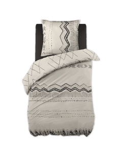 Parure de lit (housse de couette + 1 taie d'oreiller) 140x200 berbere Blanc