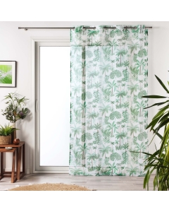 Voilage a oeillets 140 x 240 cm voile sablé imprimé Amazonia Vert
