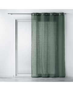 Voilage a oeillets 140 x 240 cm effet lin tissé Zazy Kaki