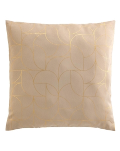 Coussin dehoussable compresse 60 x 60 cm polyester imp. metallise louxor Beige