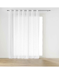 Voilage a oeillets 240 x 240 cm effet lin tissé Haltona Blanc