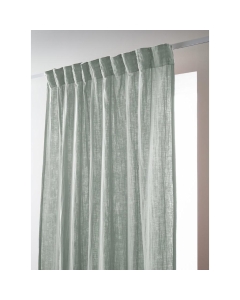 Rideau Galon Fronceur 140 x 240 cm - Double Gaze de Coton 125GR/M² - Uni Gaïa Eucalyptus