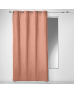 Rideau a oeillets 140 x 240 cm coton uni panama Rose Poudre