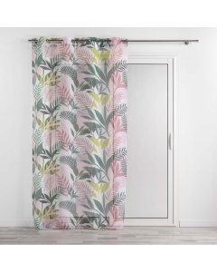Voilage a oeillets 140 x 240 cm voile sablé imprimé Assana Rose