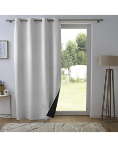 Lot de 2 Rideaux occultant 140 x 260 cm velours relief shadow Perle