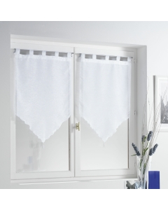 Paire pompon passants 2 x 60 x 120 cm voile sable lissea Blanc