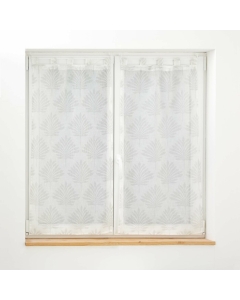 Paire droite passants 2 x 60 x 160 cm voile tisse applique levita Blanc