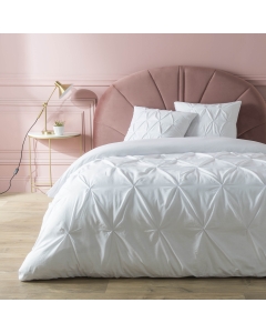 Housse de couette 240 x 220 cm + 2 taies coton capitonné 57 fils Heloise Blanc