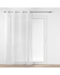 Panneau a oeillets 140 x 240 cm voile sable brode metallise felicia Blanc