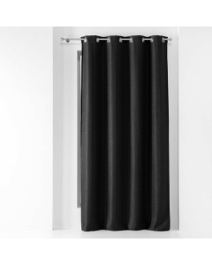 Rideau a oeillets 135 x 240 cm occultant tisse tramina Noir
