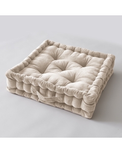Coussin de sol 50 x 50 x 10 cm velours de coton César Pampa Naturel