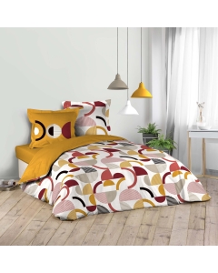 Housse de couette imprimée 240 x 220 cm + 2 taies 100% coton NEOLINE