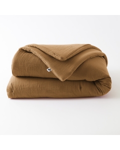 Édredon 180 x 240 cm - Double Gaze de Coton 125 gr/m² - Uni Gaïa Camel