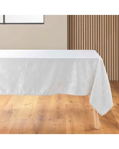 Nappe rectangle 140 x 300 cm jacquard flocons Blanc