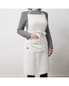 Tablier ajustable lin lavé 70 x 85 cm soline Blanc
