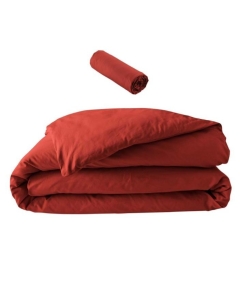 Pack parure en percale 78 fils 240 x 220 cm + DH 140x190 Tomette