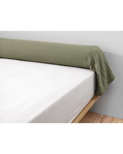 Taie de traversin gaze de coton 85 x 185 cm gaia romarin Kaki