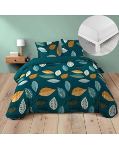 Pack housse de couette 240 x 220 cm Olympie + DH 140 x 190 cm Blanc