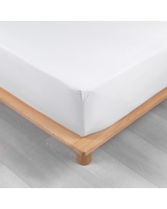 Drap housse 100% percale ultra doux 160 x 200 cm 78 fils bonnet 30 cm Blanc