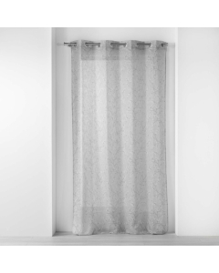 Panneau a oeillets 140 x 280 cm effet lin tisse imprime salome Gris